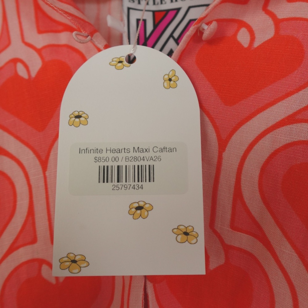 New NWT La Vie Style House Caftan Maxi Infinite Hearts - Picture 6 of 14